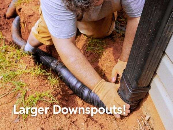 Larger Downspouts - Seamless Gutters Larger Downspouts and Seamless Gutters