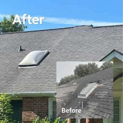 Roof Leak Before and After Roof Leak Before and After
